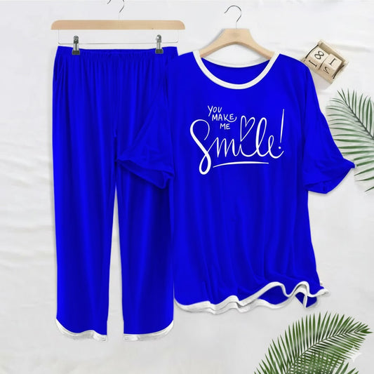 Women's Pajama Set with Smile Print