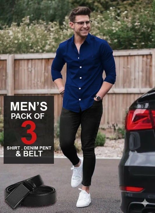 Pack Of 3 Shirt With Maching Pant