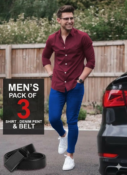 Pack Of 3 Shirt With Maching Pant