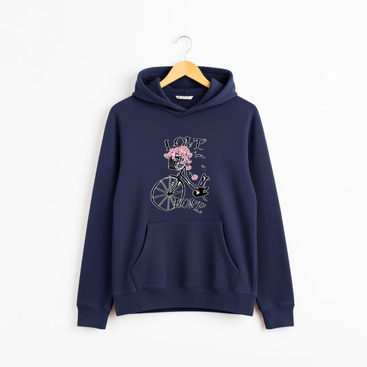 Women's Cute Print Hoodie with Kangaroo Pocket