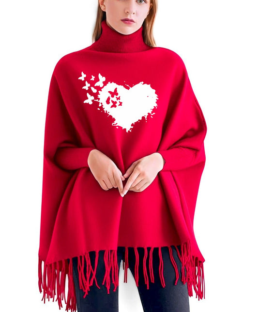 winter printed  ponchun for women