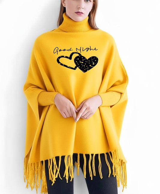 winter printed  ponchun for women