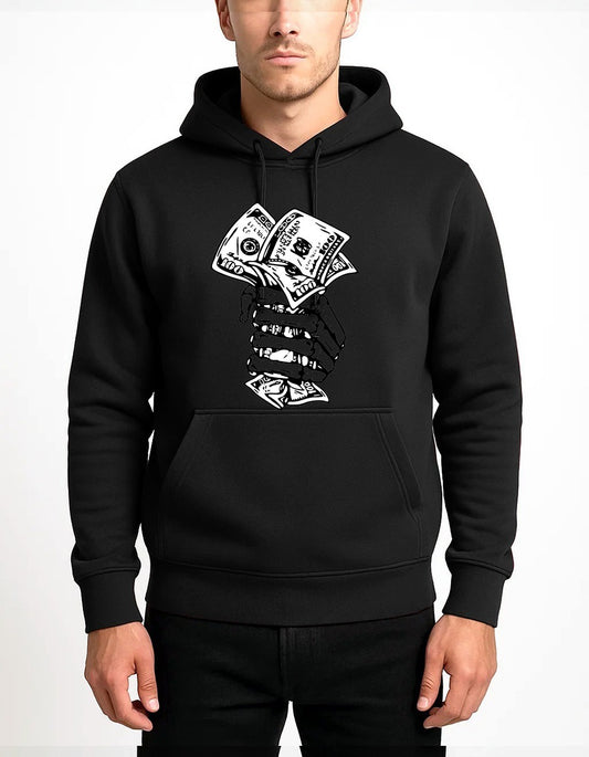 Men's Classic MONEY 💵 PRINT Hoodie with Kangaroo Pocket