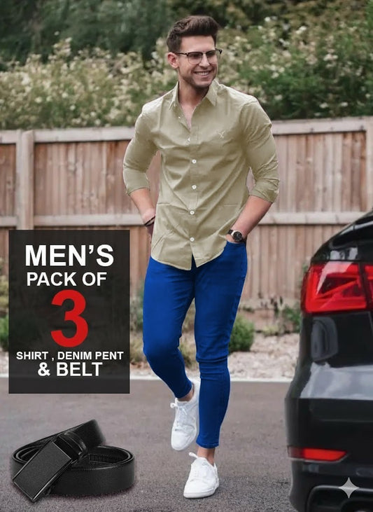Pack Of 3 Shirt With Maching Pant