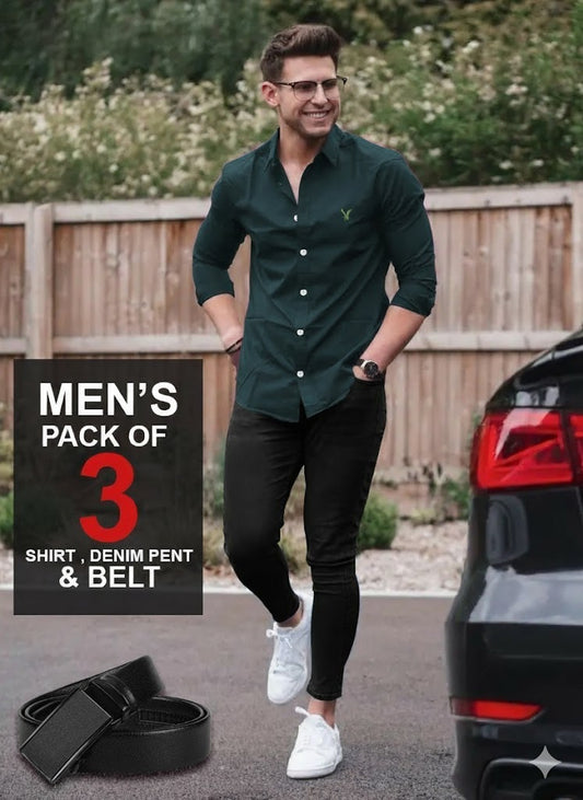 Pack Of 3 Shirt With Maching Pant