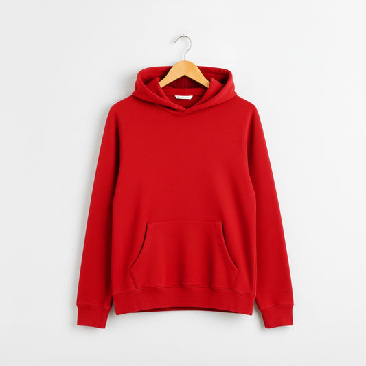 ladies Classic red Pullover Hoodie with Kangaroo Pocket