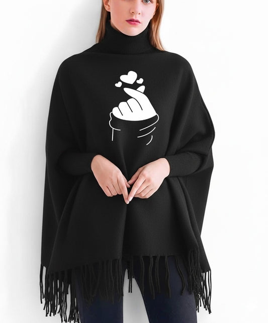 winter printed  ponchun for women