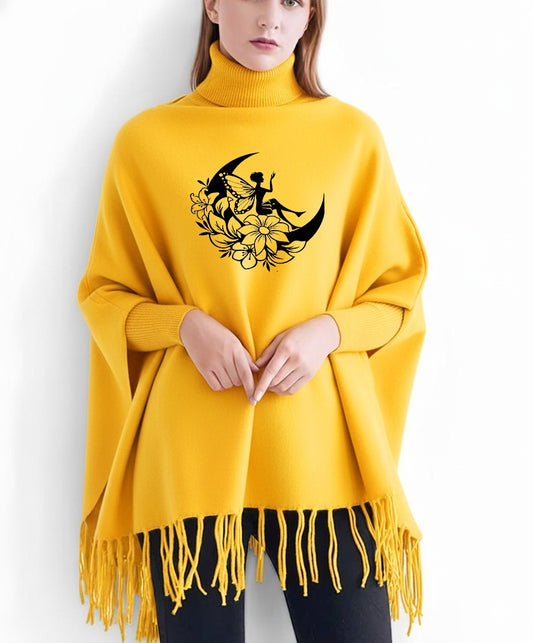 Moon Fairy Printed winter ponchun for women