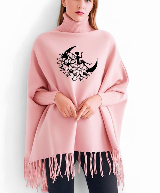 winter printed  ponchun for women